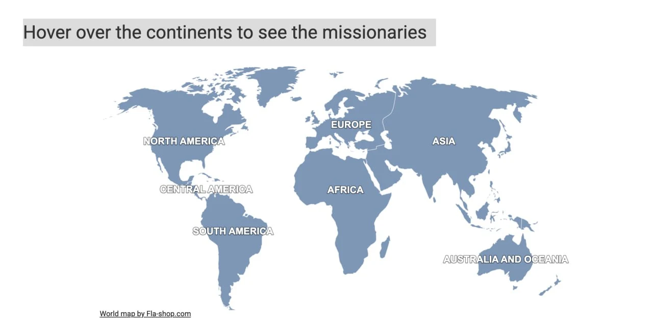 World map for Erie Baptist Church missions
